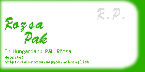 rozsa pak business card